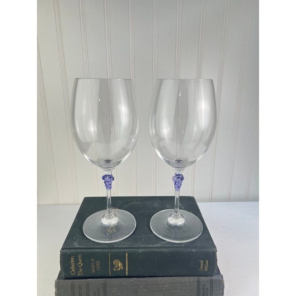 Mikasa Chablis Purple Grape Stem Wine Glasses Set of 4 Wine Glasses - Picture 4 of 4